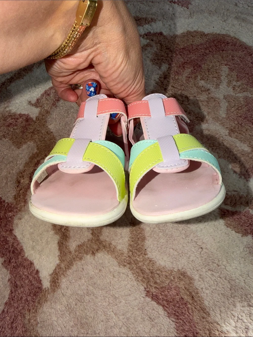 See Kai Run Girls Pastel Strappy Sandals in Pink, Mint, Yellow